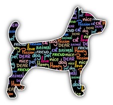 Dog Love Pet Silhouette Car Bumper Sticker Decal 5" x 4"
