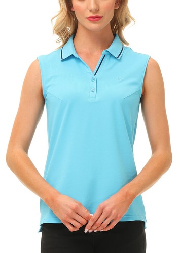 Women Button Golf Polo Gym Sleeveless Shirt T-shirt Casual Climbing Tennis Top - Picture 20 of 182