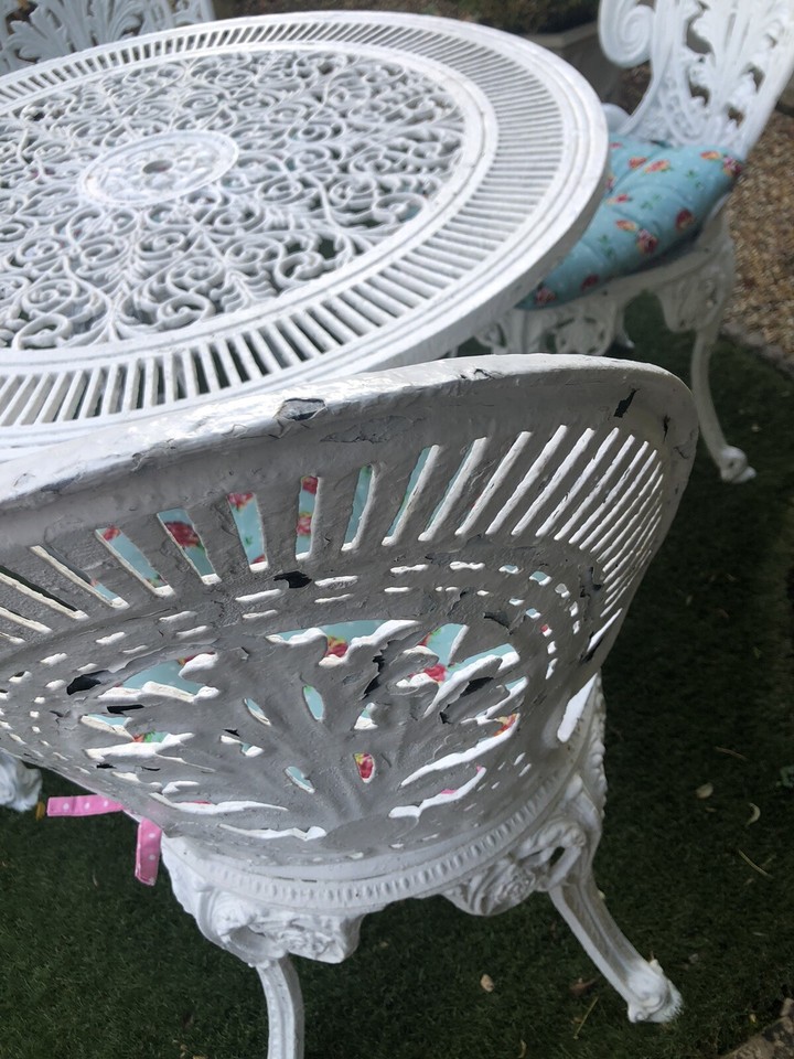 metal garden furniture set used folding eBay