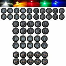  12V-24V 3/4" Bullet Round Smoked 3 LED Side Marker Lights for Car Trailer Truck