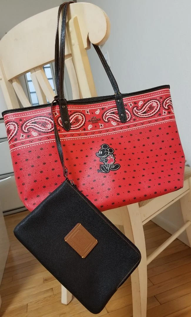 Coach Disney Collaborazione Paisley Borsa Tote Bag F59376 Rosso F S