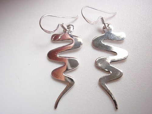 Serpent Dangle Earrings 925 Sterling Silver Snake