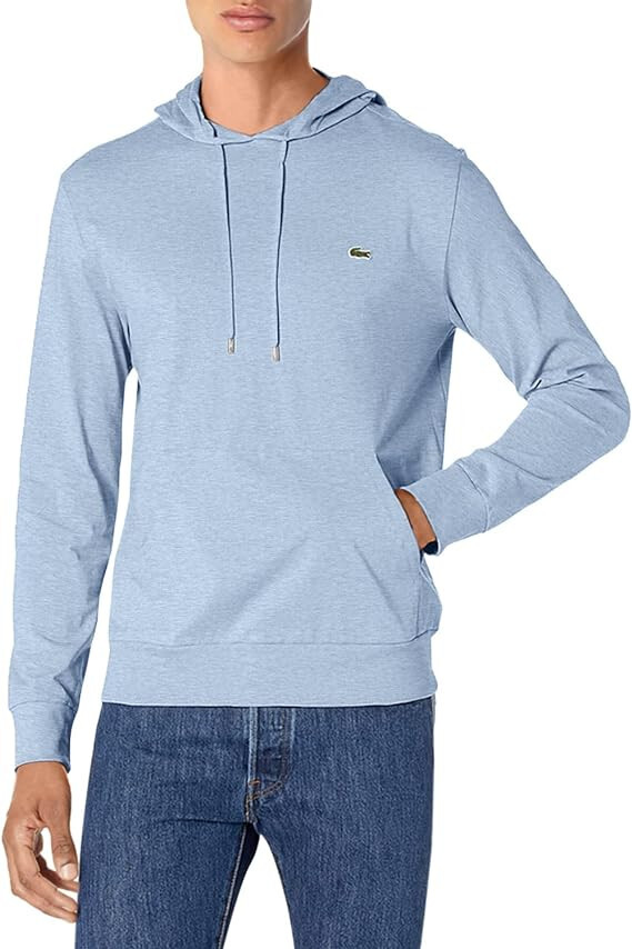 Lacoste Mens Cotton Jersey Hooded T-Shirt Pennant Blue Chine 4XL 11590₽
