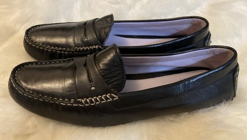 Johnston & Murphy Maggie Driving Moccasin Penny Loafer Leather Size 9M Black