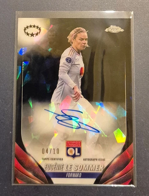 EUGENIE LE SOMMER, AUTOGRAPH BLACK, 04/10, Topps Chrome Sapphire UWCL 2023/24