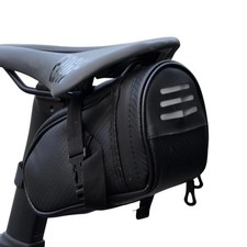 Black Bike Saddle Bag Bicycle Under Seat Bag Water-Resistant Bike Storage Pouch