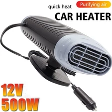 500W Portable Electric Car Heater 12V DC Heating Fan Defogger Defroster Demister