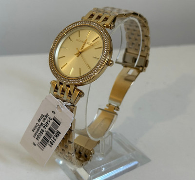 michael kors mk3191 darci crystal pave gold s/steel ladies 39mm watch