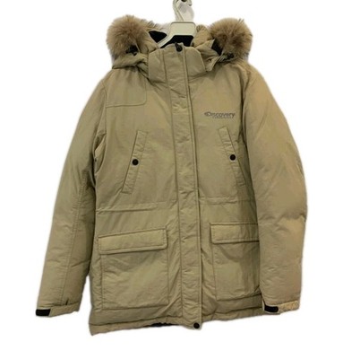 Discovery Expedition Milton Down Parka Jacket Mens Large Tan Beige Fur Hood#91