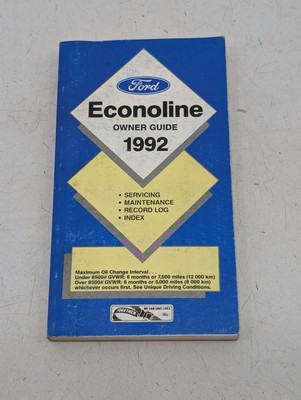 1992 Ford Econoline Owners Manual User Guide Reference Operator Book Fuses