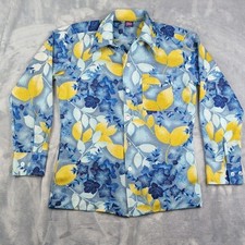 Vintage Joel California Shirt Mens Medium Floral Disco Long Sleeve Hong Kong