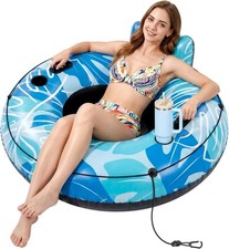 HLDIRECT 93" Inflatable Double River Tube 53  Pool Float for Adults