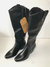 NEW Frye and Co. Womens Sheldon Stacked Heel Riding Boots Size 7.5 M Black $115