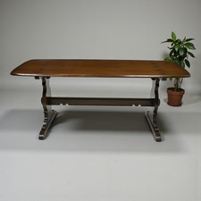 Ercol Elm Dining Table Plank Top Retro Traditional Dark Finish FREE UK Delivery*