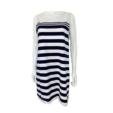 Vineyard Vines Nantucket Navy White Cap Stripe Knit Shift Dress Size 3X