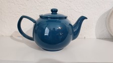 Image of Price & Kensington Teal Blue Teapot Classic Gloss Ceramic