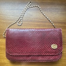 Vintage Snakeskin Red Clutch Handbag