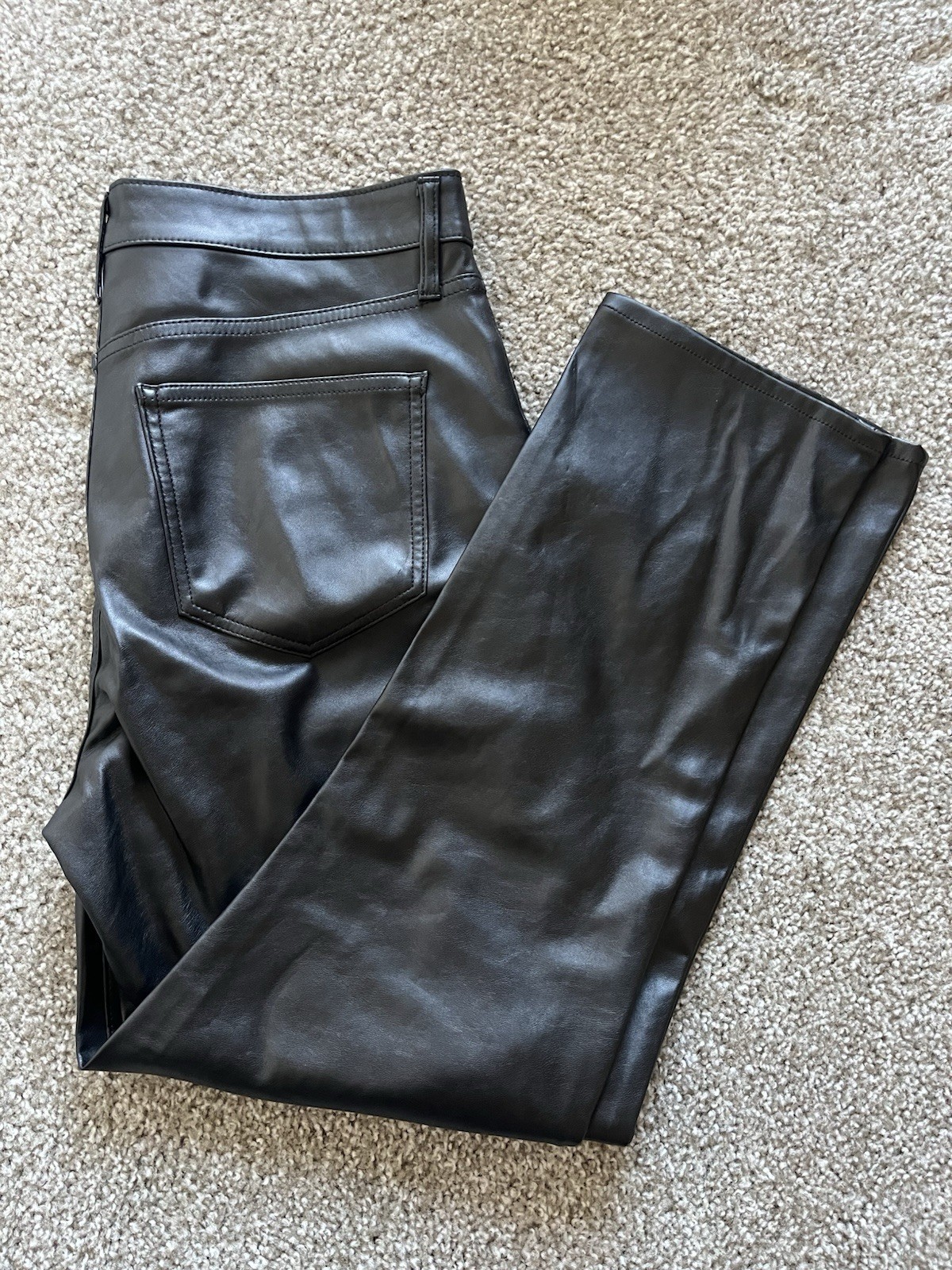 Gap Faux Leather High-Rise Vintage Slim Pants Women's Size 31/12R Black