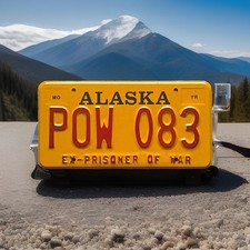 2000s Alaska POW Prisoner of War License Plate RARE &ldquo;083&rdquo; Mint, never mounted