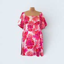 BiBi Floral Square Neck Puff Sleeve Mini Dress, NWT! Size 3X