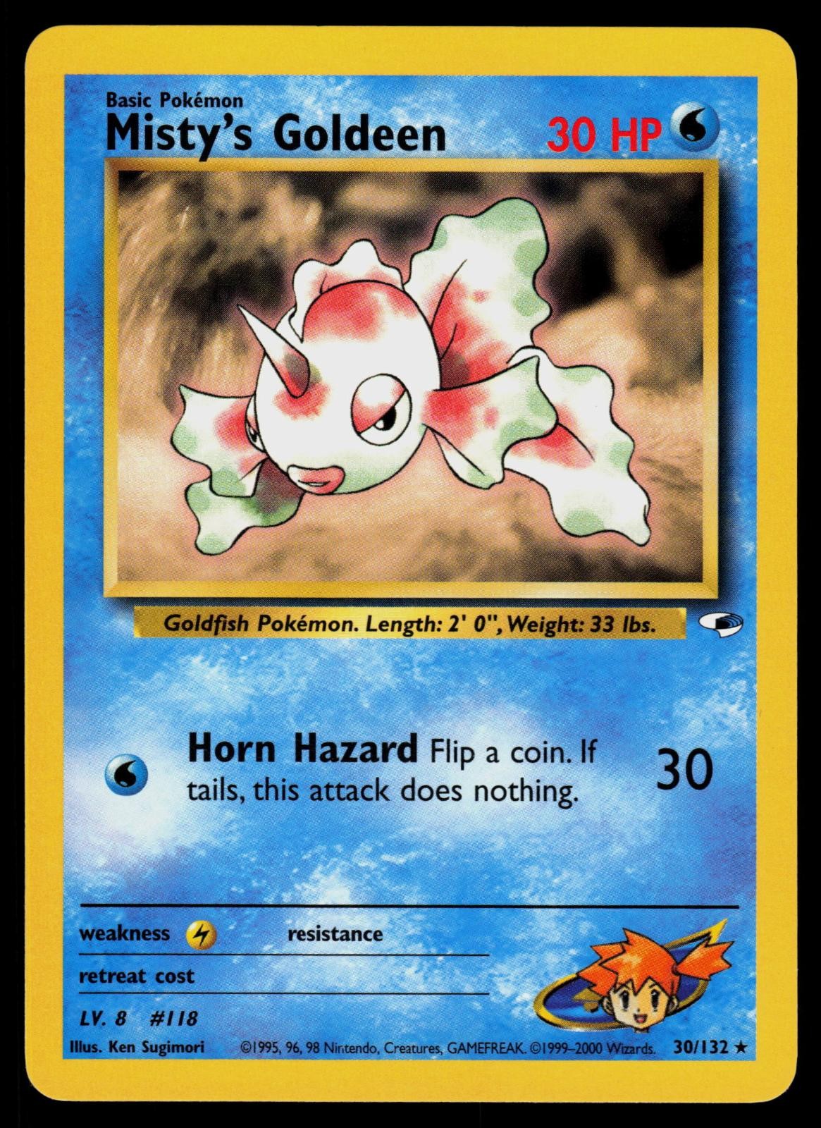 Misty's Goldeen 30/132 Rare Gym Heroes Pokemon Unlimited Lightly Played