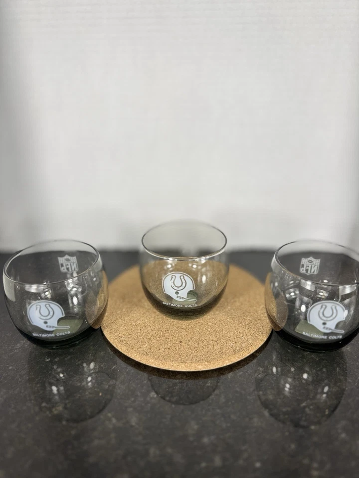 Baltimore Colts NFL Juego de 3 vasos sin tallo logotipo de equipo vintage Foto 3 de 4