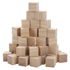 Wooden Blocks for Crafts 1 inch, 50 PCS Blank Wood Blocks for Crafting, Small...