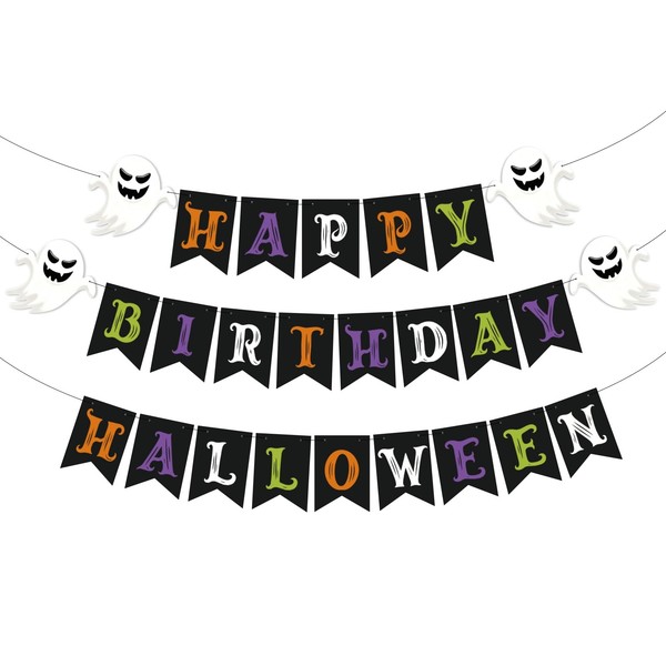 Halloween Girlande Banner Deko FüR Geburtstag, Party, Schwarz, 2M-image