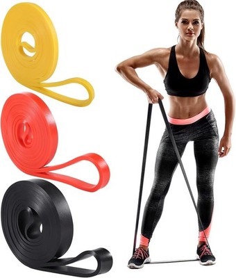 Set mit 3 Fitnessbändern, Widerstandsbänder für Krafttraining