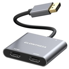 4K 60Hz DisplayPort to Dual HDMI Adapter, MST Splitter for Dual Monitor Exten...