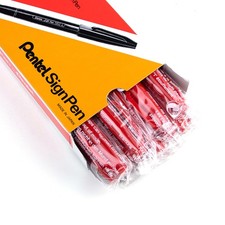 Pentel S520B Sign Pen Fine Point Color Marker, Bullet Tip, .7mm, Red Barrel/Ink,