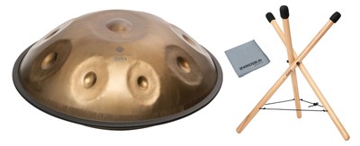 Edles Sela Harmony Handpan 305 D Amara Stainless Steel Set mit Tasche & Stativ