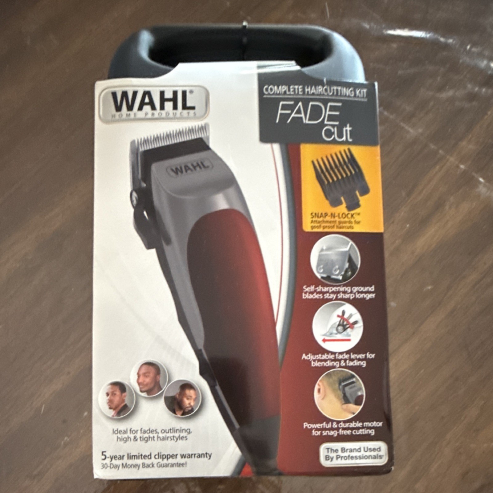 Wahl Fade Cut Haircutting Kit Self-Sharpening Adjustable Speed Red Black Silver