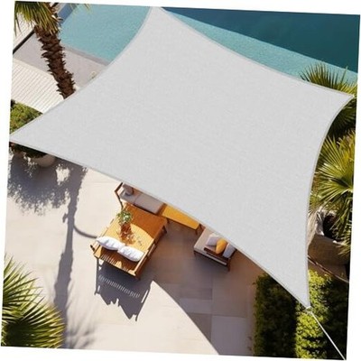 Rectangle Sun Shade Sail 12'X16' Permeable Canopy Light Grey for Patio Garden