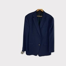 Hart Schaffner Marx Blazer Mens 46 Regular Navy Blue Gold Buttons HSM BUTTON MIS