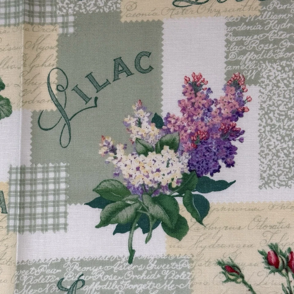 Lakehouse Michael Miller Tela Algodón Lila Tulipán Aster Caligrafía Jardín 3 Yardas Foto 4 de 4