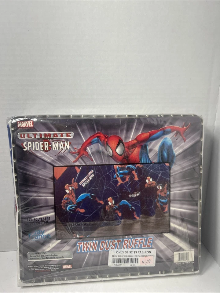 Ultimate Spider-Man Twin Dust Ruffle NEW Marvel Vintage Blend Jay France - Image 2 of 4