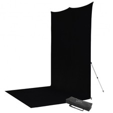 Westcott 8x13' X-Drop Pro Wrinkle-Resistant Backdrop Kit with Stand, Rich Black