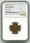 1886 Type 2 Indian Head Cent Penny NGC Unc Details Cleaned - Q936