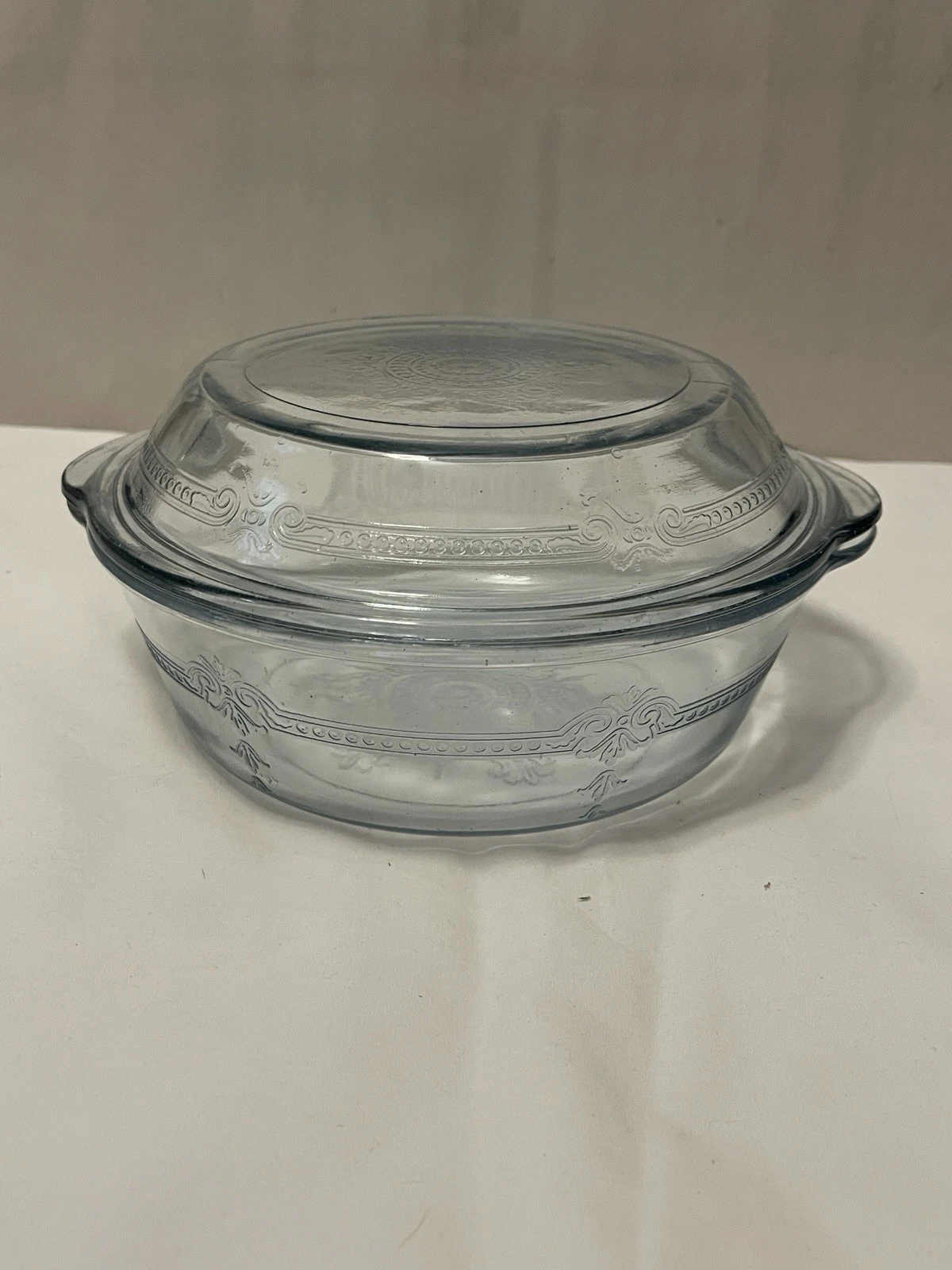 Vintage Fire King Sapphire Blue 1.5 Qt. Casserole Dish With Pie Plate Lid 9”