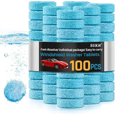 Car Windshield Washer Tablets - 100 PCS Washer Fluid Tablets Glass Cleaner Conce