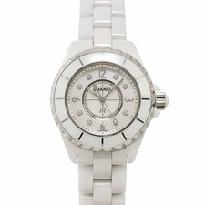 CHANEL J12 H2422 33mm 8P Diamond Quartz White Shell Dial Ladies Watch 90339593