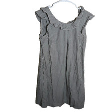 Tommy Hilfiger Dress Women's Medium Striped Ruffle Shift Mini Sleeveless