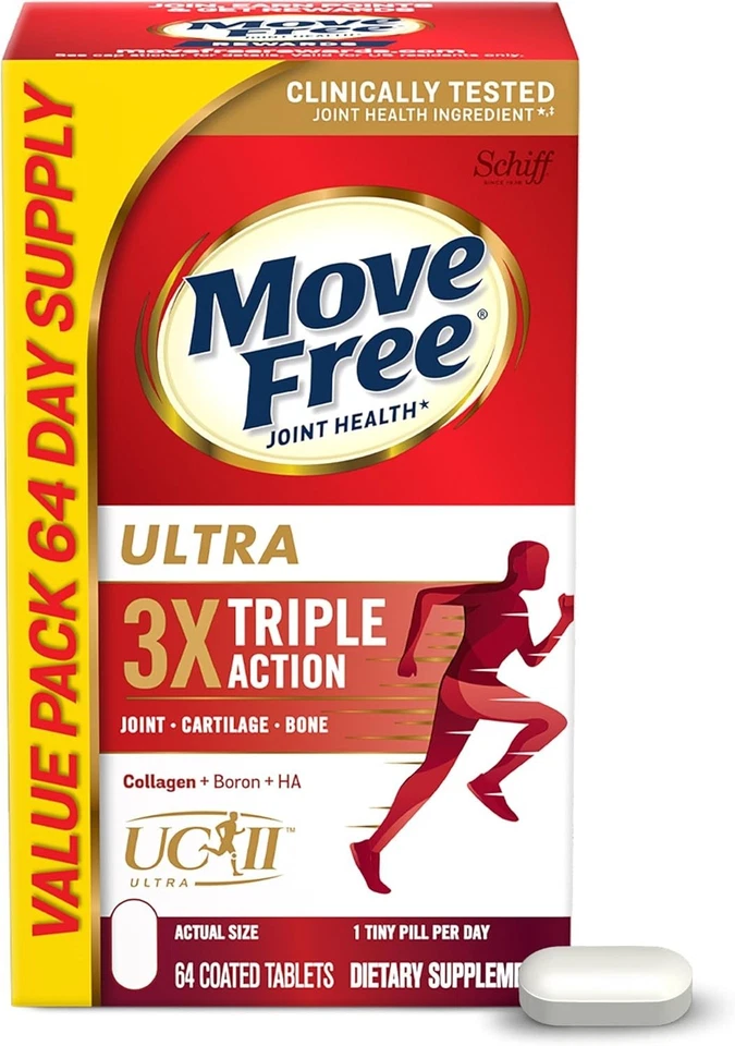 Move Free Ultra Triple Acción Soporte Articular con Colágeno, Boro y Ácido Hialur - Изображение 2 из 4