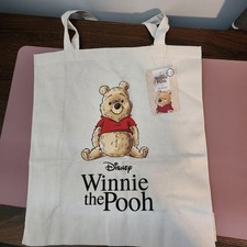 Primark Winnie the Pooh Cotton Canvas Tote Bag Beige/Red Disney Franchise