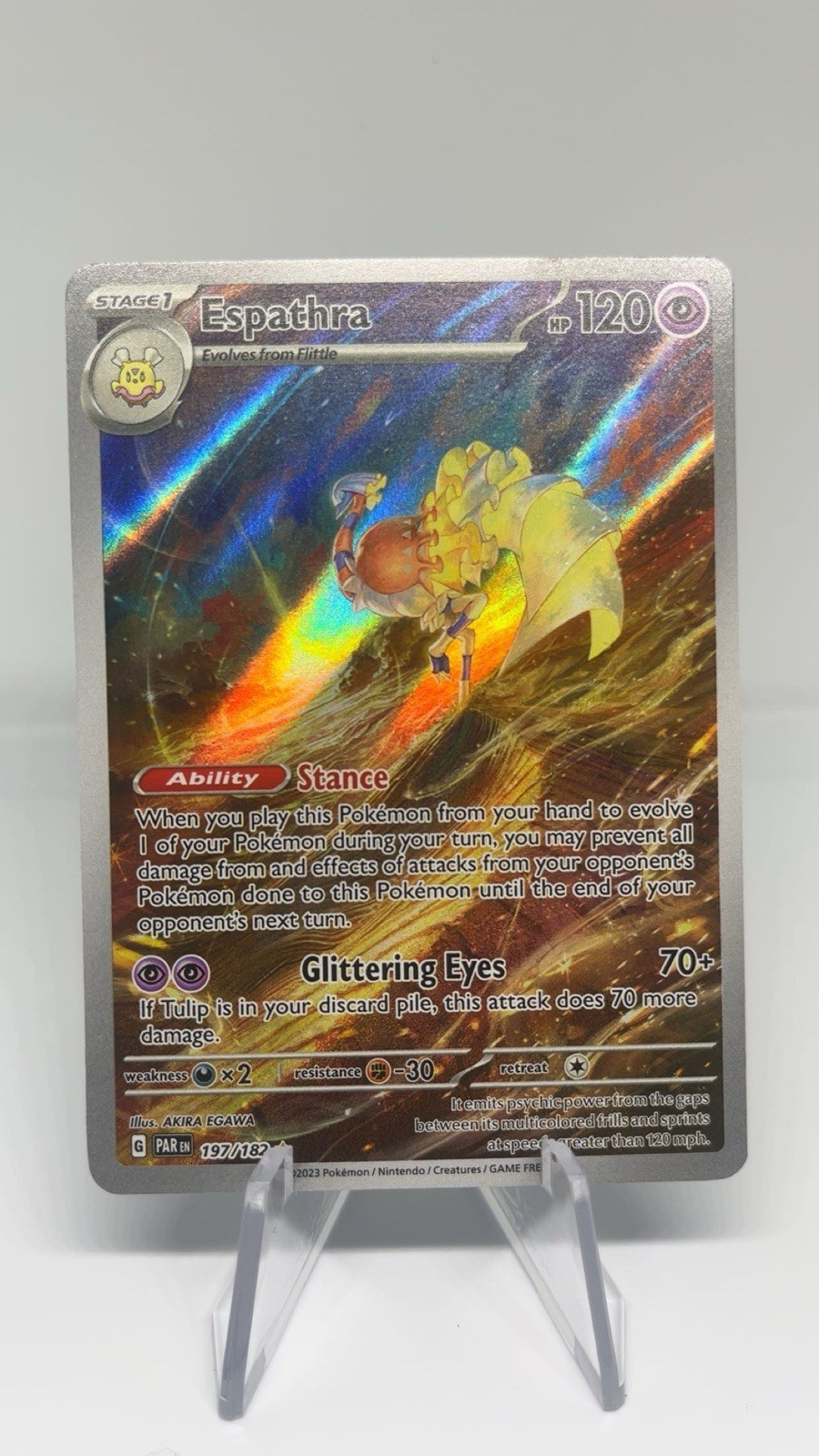 Pokémon TCG Espathra illustration rare Card 197/182 Paradox Rift NM Condition