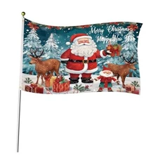 Large Christmas Flag, 3x5ft Merry Christmas Flag Banner Double-Sided Happy New 