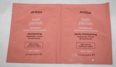 Aveda Nutriplenish Shampoo & Conditioner Light Moisture 10 ml Reisegröße UK Ware