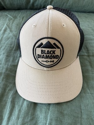 Black Diamond Mesh Back Adjustable Trucker Hat Beige Black Outdoor One Size