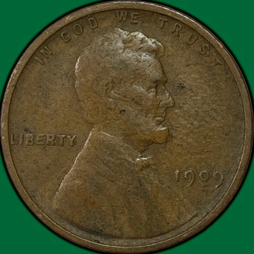 1909-VDB Lincoln Wheat Cent Very Fine VF Coin #37522